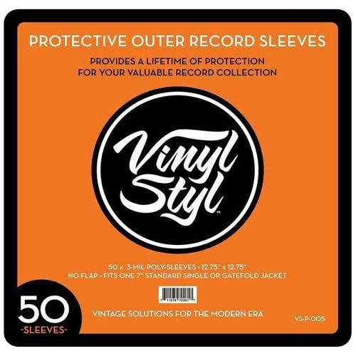 Vinyl Styl - 12 Inch Vinyl Record Outer Sleeve Polyethylene - 50 Count