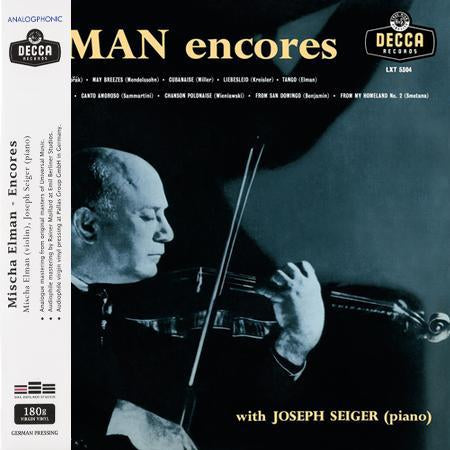 Mischa Elman - Encores/ Seiger - Analogphonic LP {Vinyl}
